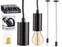 Giftdecor Lampe Suspendue Acier Noir 10x94x10 cm, Aluminium, 60W Max, Inclus Câble 1m (Set de 12)