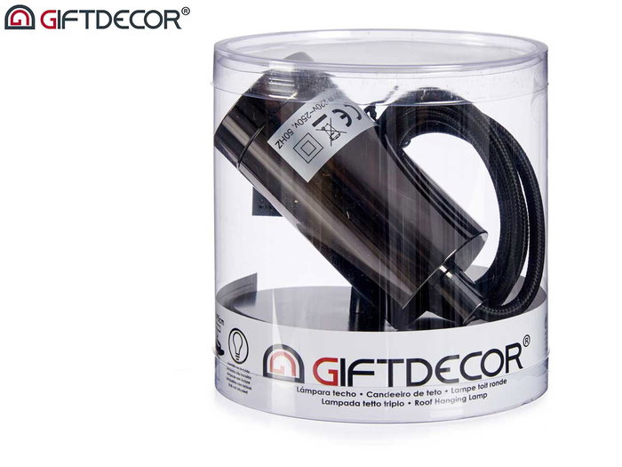 Giftdecor Lampe Suspendue Acier Noir 10x94x10 cm, Aluminium, 60W Max, Inclus Câble 1m (Set de 12) Giftdecor Lampe Suspendue Acier Noir 10x94x10 cm, Aluminium, 60W Max, Inclus Câble 1m (Set de 12)