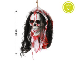Calavera Colgante 50 cm avec Lumière pour Décoration Ténébreuse - Tête de Mort Suspendue