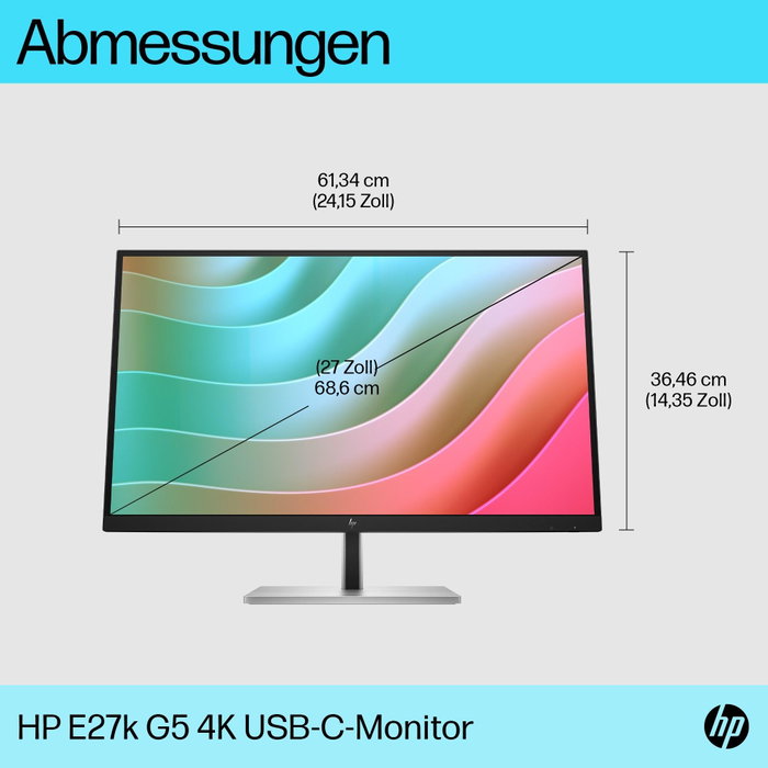 HP E27k G5 68,6 cm (27'') Moniteur 4K UHD IPS Argent/Noir