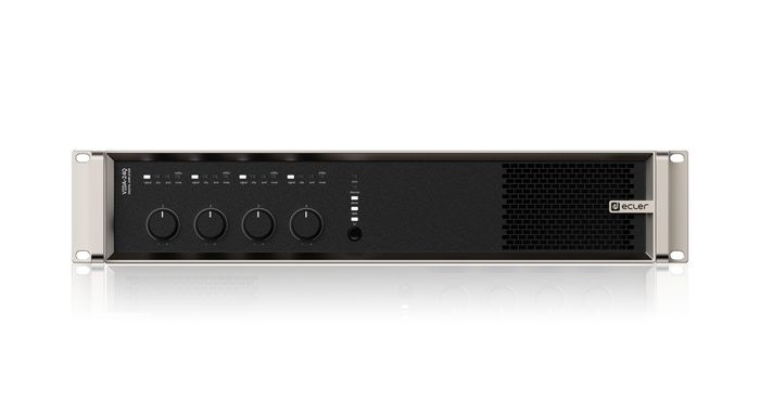 Ecler VIDA-24Q Amplificateur numérique professionnel 2400W 4 sorties amplifiées avec Technologie VersaPower, Lecteur audio microSD, Dante, Contrôle iOS/Android