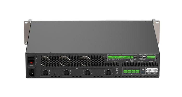 Ecler VIDA-24Q Amplificateur numérique professionnel 2400W 4 sorties amplifiées avec Technologie VersaPower, Lecteur audio microSD, Dante, Contrôle iOS/Android