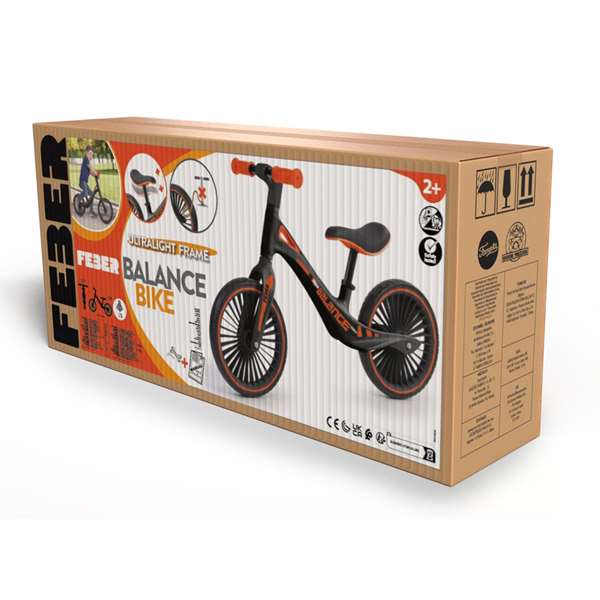 Feber Vélo pour Enfants Sans pédales Noir et Orange 10 pouces