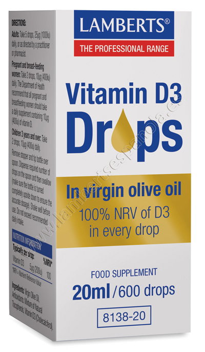 LAMBERTS Vitamina D3 gouttes 20ml LAMBERTS Vitamina D3 gouttes 20ml