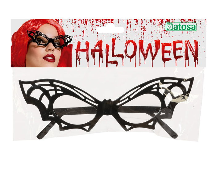 Déguisement Lunettes avec Monture en Forme de Chauve-souris Noires pour Vampire - Accessoire pour Halloween et Fêtes