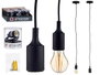 Giftdecor Lampe suspendue en plastique noir 9 x 9 x 9 cm (Set de 12)