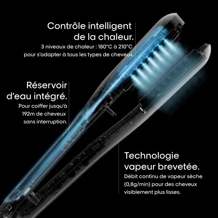 L'Oréal Professionnel - SteamPod 3 - Lisseur Vapeur Professionnel avec Huile Bi-Phase Absolut Repair Molecular - Pack Complet pour Cheveux Lisses et Réparés