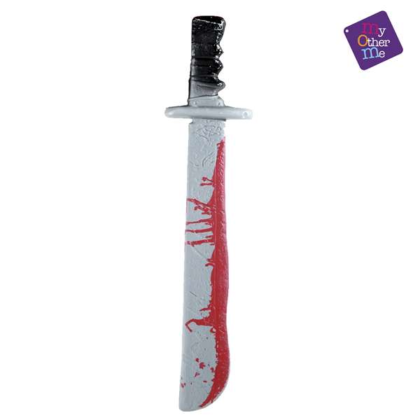 My Other Me Déguisement Machete Sanglant 61 cm - Costume Accessoire Multicolore (Espagnol, Anglais, Français, Italien, Portugais, Allemand)