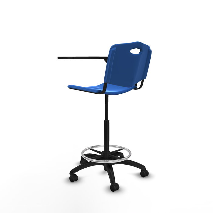 Tabouret Taburete Robledo Pivotant Chlorure de polyvinyle Bleu Structure polyamide noire Non applicable Sans appui-tête Roulettes autofreinées