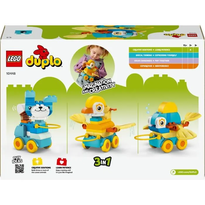 Lego 10448 Duplo Ma Ville Animaux Sur Roues 3-en-1 - Jeu de Construction pour Enfants Dès 2 Ans (Chien)