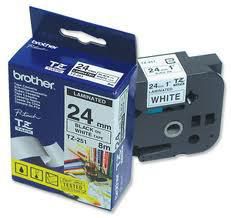 Brother Ruban TZe-251 pour étiqueteuse P-touch, 24 mm, Noir sur Blanc laminé, pour bureau et organisation à la maison
