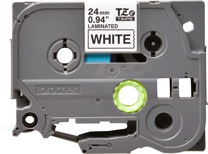 Brother Ruban TZe-251 pour étiqueteuse P-touch, 24 mm, Noir sur Blanc laminé, pour bureau et organisation à la maison