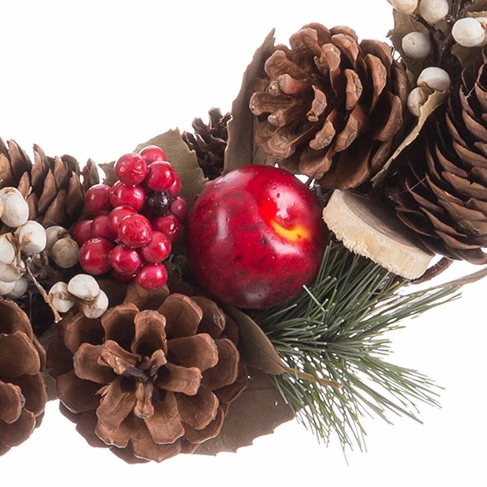 BigBuy Home Couronne de Noël Ananas Multicouleur Naturel