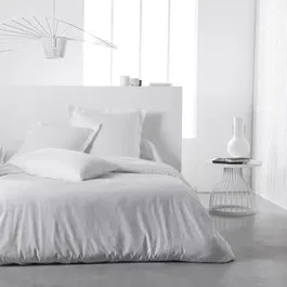 Today Housse de couette Essential - 240x260 cm pour 2 personnes - 100% Coton uni - Couleur Craie