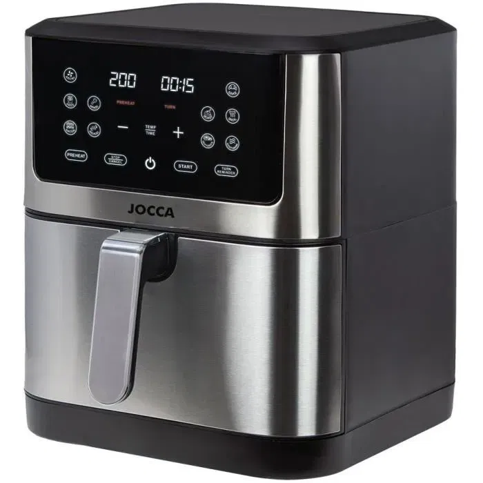 Jocca Friteuse sans huile 2193 - 8L, 1800W, acier inoxydable, écran tactile LED, 10 programmes, cuisson saine et facile