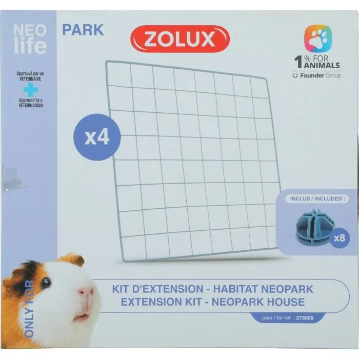 Zolux Neo Park Kit d'extension avec 4 grilles modulables pour enclos à cochon d'inde - 35 x 35 cm - Approuvé vétérinaire Zolux Neo Park Kit d'extension avec 4 grilles modulables pour enclos à cochon d'inde - 35 x 35 cm - Approuvé vétérinaire