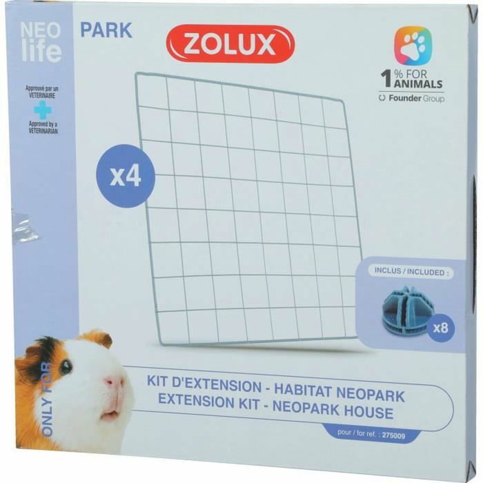 Zolux Kit extension pour enclos modulable Neo Park - 4 grilles