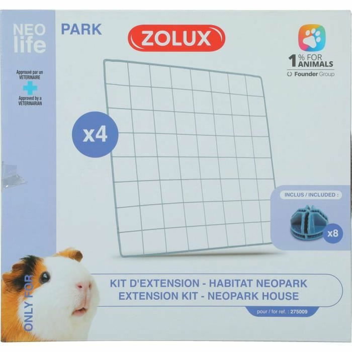 Zolux Kit extension pour enclos modulable Neo Park - 4 grilles