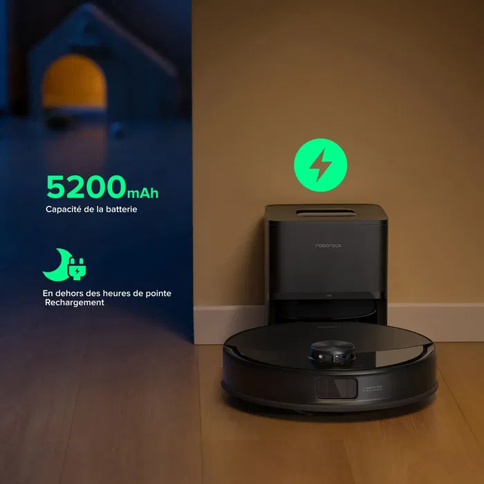 Roborock Q10 VF+ Aspirateur Robot Laveur avec Station de Vidage Automatique, Puissance 10000 Pa, Autonomie 150 min