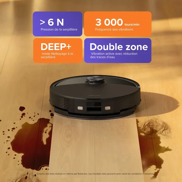 Roborock Q10 VF+ Aspirateur Robot Laveur avec Station de Vidage Automatique, Puissance 10000 Pa, Autonomie 150 min