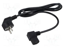 POS Câble d'alimentation H03VV-F 3x0,75mm2 1,5m noir