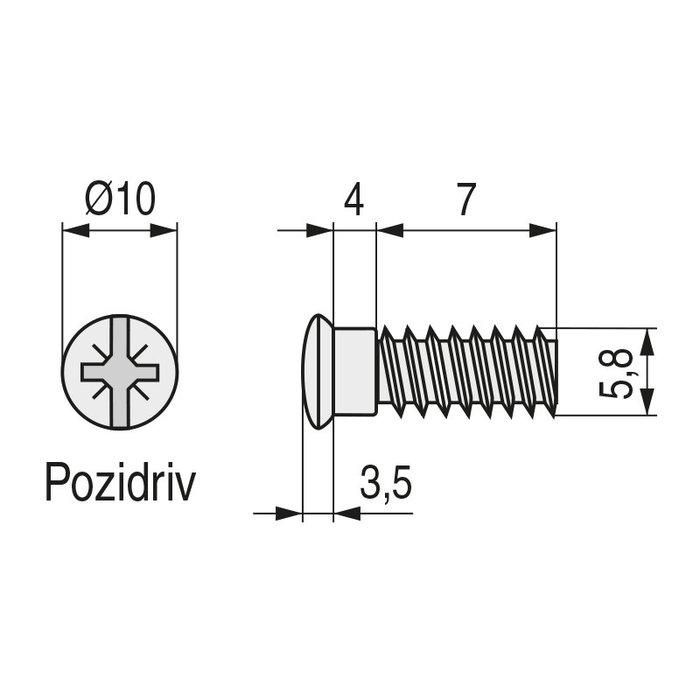 UCAFIX Tornillo de cazoleta sans pointe M6 11mm en acier zincé UCAFIX Tornillo de cazoleta sans pointe M6 11mm en acier zincé