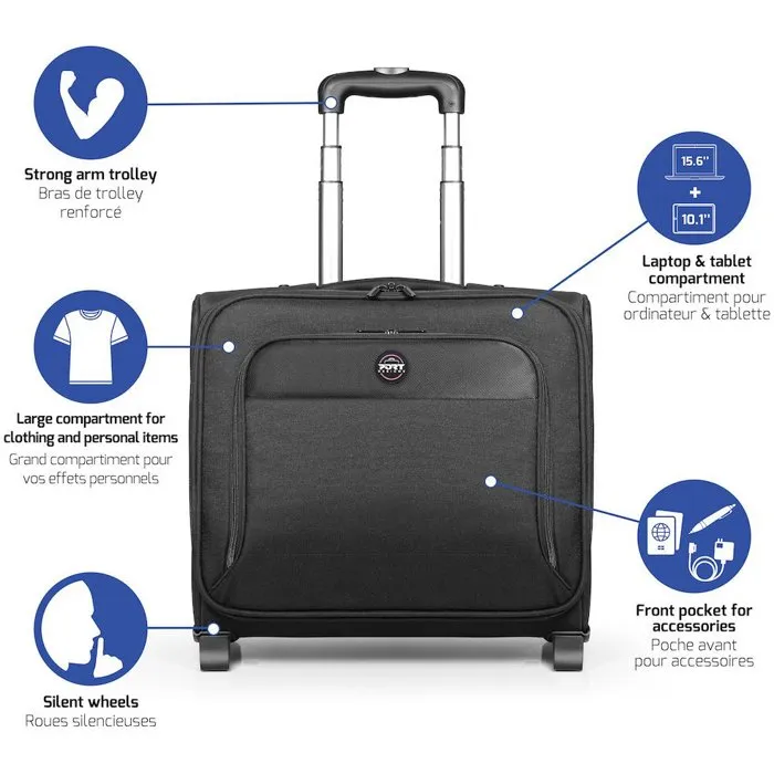 Port Designs Hanoi II Trolley 15,6 pouces 20 L Noir