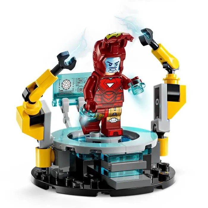 LEGO Marvel 76315 Le Laboratoire d'Iron Man : la Salle des Armures - Jouet de Construction 384 Pièces avec 5 Figurines, pour Enfants de 8 Ans et Plus