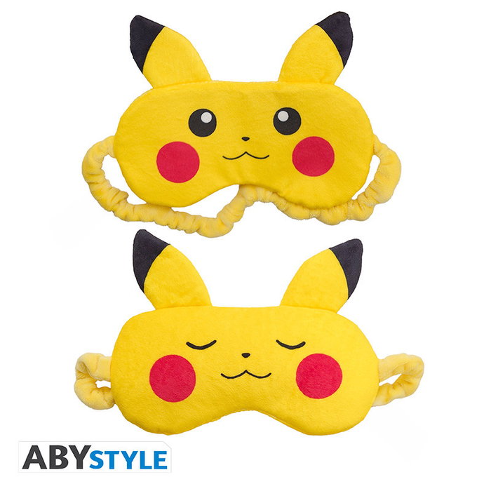 ABYstyle Masque de sommeil Pokémon Pikachu en polyester avec bande élastique ABYstyle Masque de sommeil Pokémon Pikachu en polyester avec bande élastique
