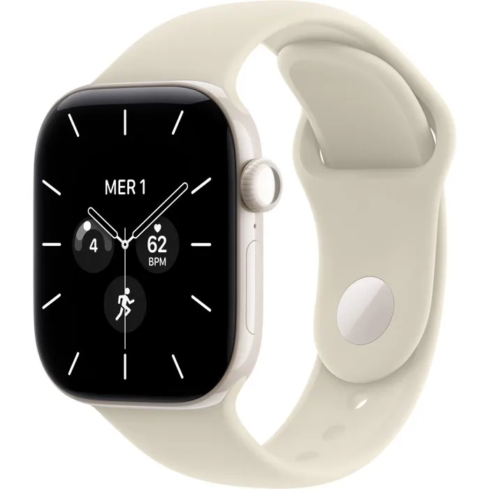 Apple Watch Series 12 GPS + Cellular - 42mm - Boîtier Pearl White Céramique - Bracelet Sand Sport Band - M/L Apple Watch Series 12 GPS + Cellular - 42mm - Boîtier Pearl White Céramique - Bracelet Sand Sport Band - M/L