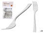 KINVARA Set de 48 fourchettes à dessert en plastique argenté