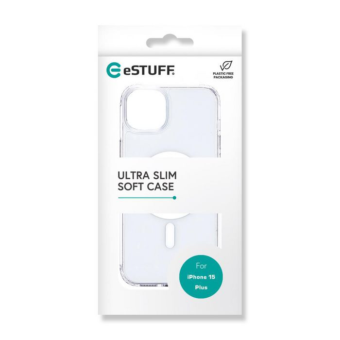 eSTUFF Coque hybride magnétique BERLIN pour iPhone 15 Plus - Transparente