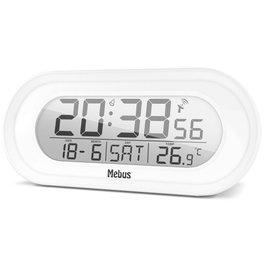 Mebus Réveil radio numérique 25808 blanc