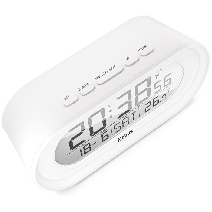 Mebus Réveil radio numérique 25808 blanc