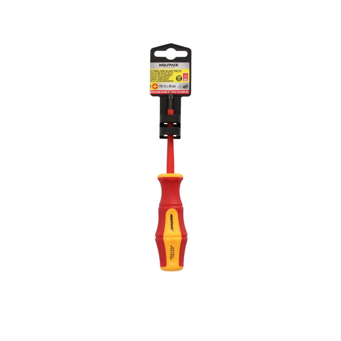WOLFPACK LINEA PROFESIONAL Tournevis Phillips Isolé VDE PH1 4,5 x 80 mm