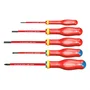 Facom AT5VE.PB Jeu de 5 Tournevis Isolés 1000V (3 Plats, 2 Pozidriv) pour Travaux Électriques Sécurisés