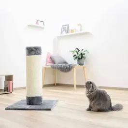 Kerbl Poteau griffoir pour chat tronc Opal Ultra 80 cm - Gris - Arbre à chat avec aire de jeu