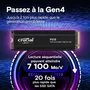 Crucial P310 Disque SSD Interne NVMe M.2 PCIe Gen4 2 To avec dissipateur thermique pour PS5 - Vitesse jusqu'à 7100 Mo/s