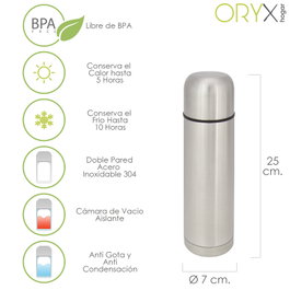 ORYX Termos en acier inoxydable 500 ml Antigoutte