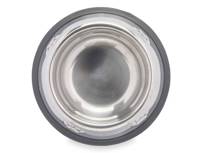 MASCOW Mangeoire métallique pour animaux 16cm avec détails en caoutchouc