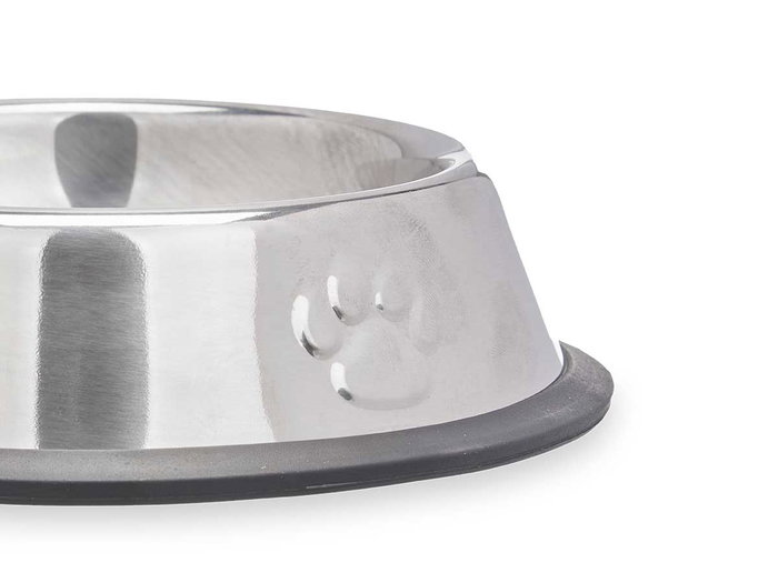 MASCOW Mangeoire métallique pour animaux 16cm avec détails en caoutchouc