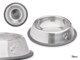 MASCOW Mangeoire métallique pour animaux 16cm avec détails en caoutchouc