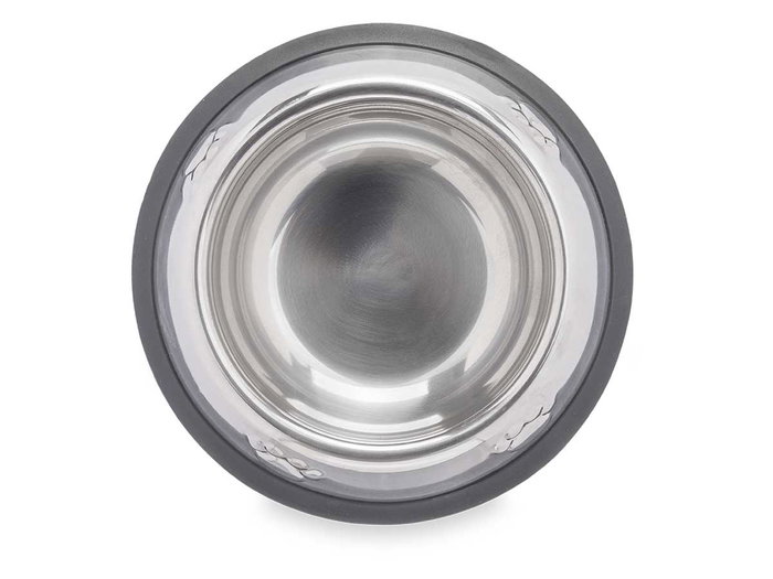 MASCOW Mangeoire métallique pour animaux 16cm avec détails en caoutchouc
