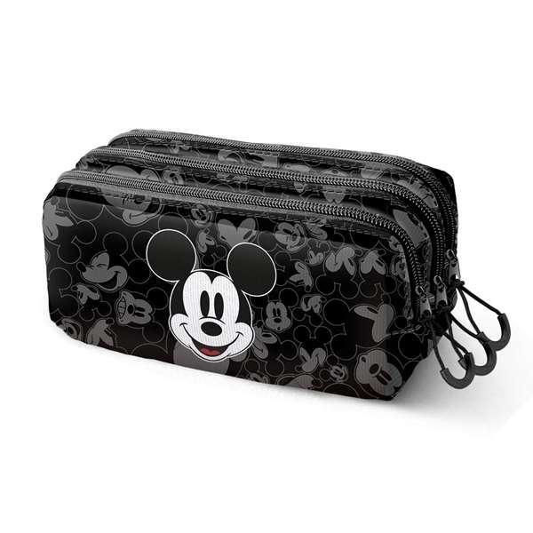 Karactermania Estuche Portatodo Trick Fan 2.2 Mickey Mouse - Trousse scolaire à 3 compartiments avec zip - En ripstop résistant - 23x10x11 cm