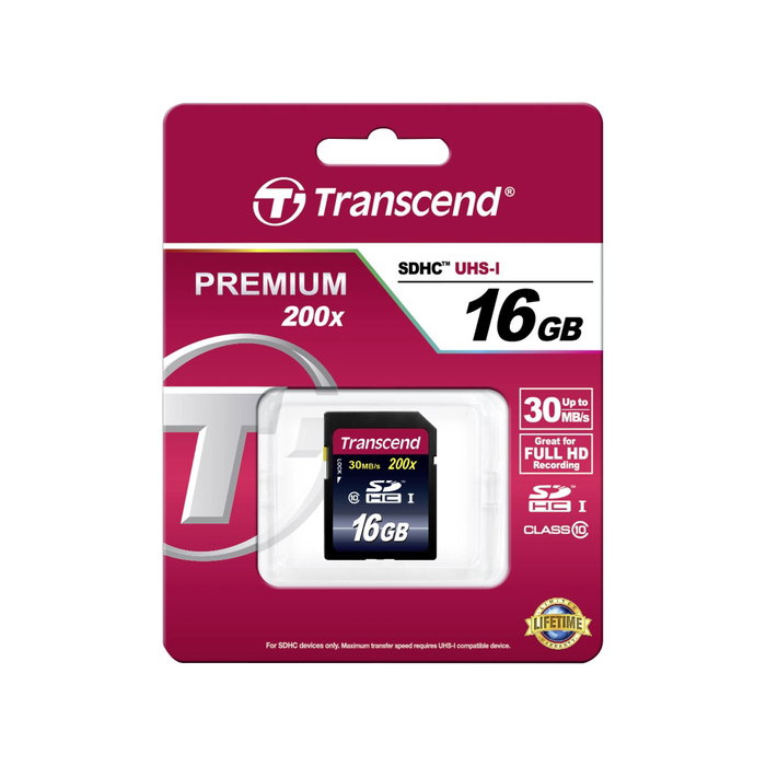 Transcend Carte SDHC Premium UHS I 16 Go Class 10