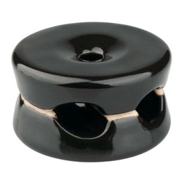 F-Line Ø32x18,6 mm Sujetacables double porcelaine noir - 5 pièces