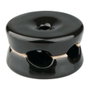 F-Line Ø32x18,6 mm Sujetacables double porcelaine noir - 5 pièces