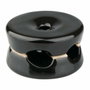 F-Line Sujetacables en porcelaine rond double noir, 5 unités
