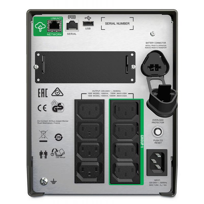 APC Smart-UPS onduleur SMT1500IC, 1500 VA / 980 W, avec gestionnaire d'alimentation SmartConnect