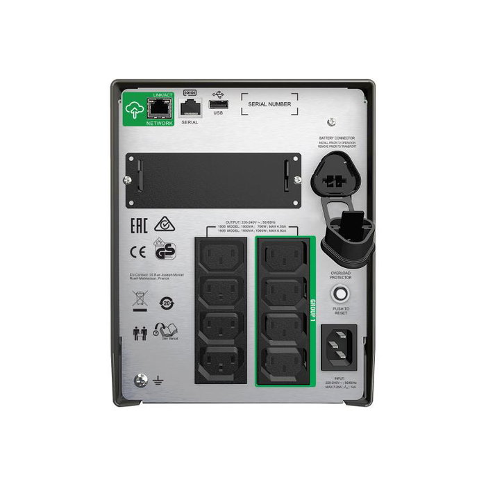 APC Smart-UPS onduleur SMT1500IC, 1500 VA / 980 W, avec gestionnaire d'alimentation SmartConnect